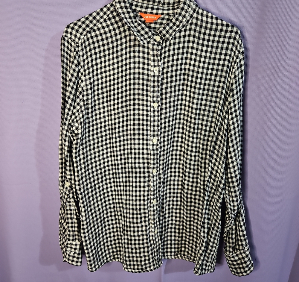 Joe Fresh Black and White Gingham Men's Shirt